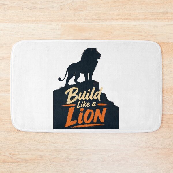 Item preview, Build Like a Lion Silhouette Sunset Gym Motivation Graphic Art designed and sold by Bennie Singh.