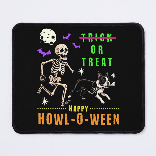 Item preview, Howl-O-Ween Skeleton Boston Terrier Trick or Treat designed and sold by d247.