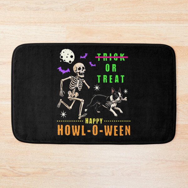 Item preview, Howl-O-Ween Skeleton Boston Terrier Trick or Treat designed and sold by d247.