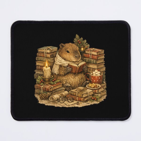 Item preview, Cozy Capybara Reading Books Rustic Farmhouse Christmas Gift designed and sold by Artycom.
