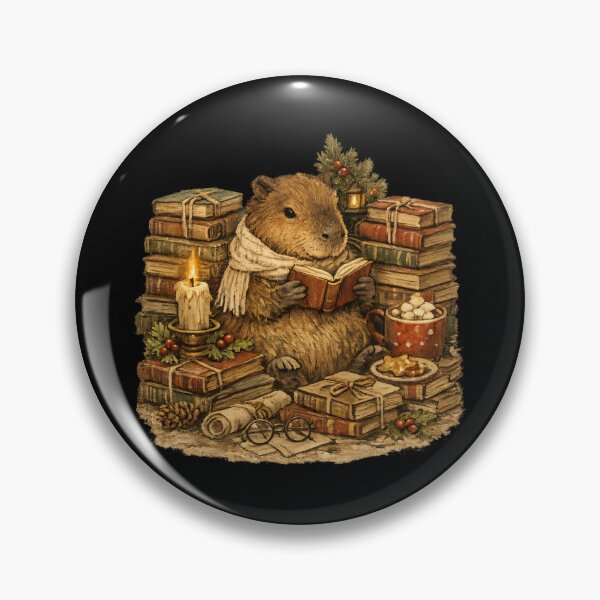 Item preview, Cozy Capybara Reading Books Rustic Farmhouse Christmas Gift  designed and sold by Artycom.