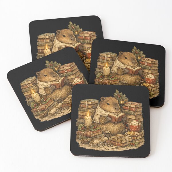 Item preview, Cozy Capybara Reading Books Rustic Farmhouse Christmas Gift  designed and sold by Artycom.