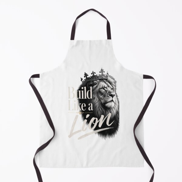 Item preview, Build Like a Lion Black-and-White Crowned King Gym Motivation Graphic designed and sold by Bennie Singh.