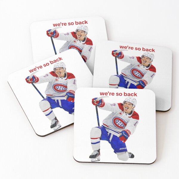 Artikelvorschau, Cole Caufield „Wir sind zurück“-Aufsteller | Montreal Canadiens entworfen und verkauft von Ferne Reacts.