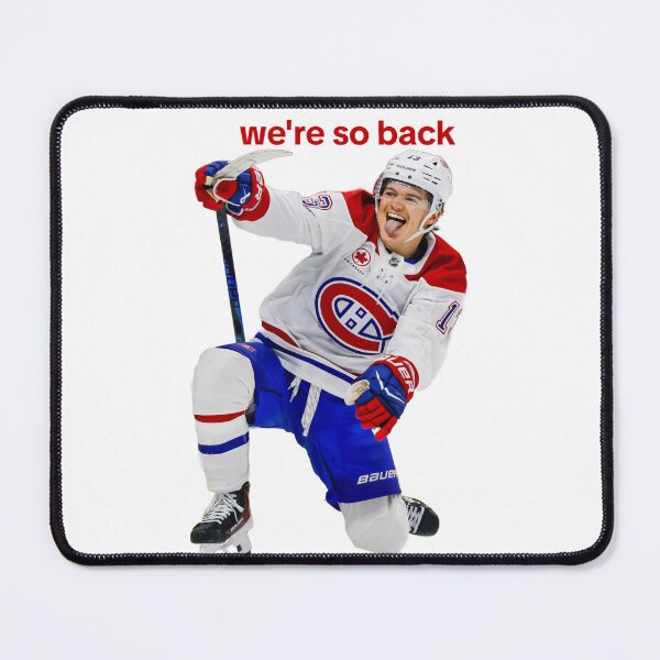 Artikelvorschau, Cole Caufield „Wir sind zurück“-Aufsteller | Montreal Canadiens entworfen und verkauft von Ferne Reacts.