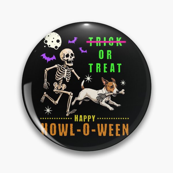 Item preview, Happy Howl-O-Ween Skeleton Dog Trick or Treat designed and sold by d247.