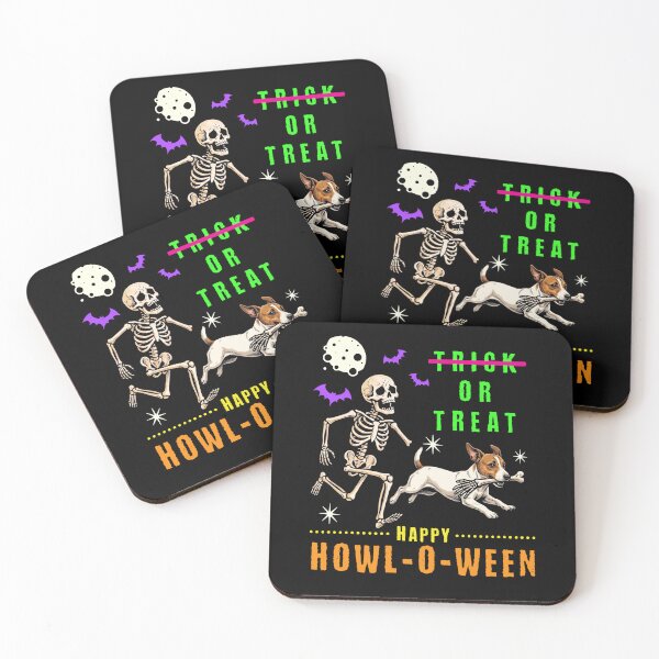 Item preview, Happy Howl-O-Ween Skeleton Dog Trick or Treat designed and sold by d247.