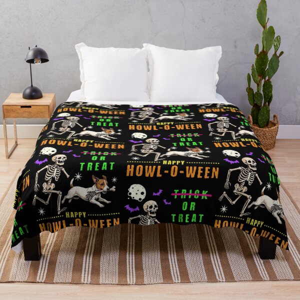 Item preview, Happy Howl-O-Ween Skeleton Dog Trick or Treat designed and sold by d247.