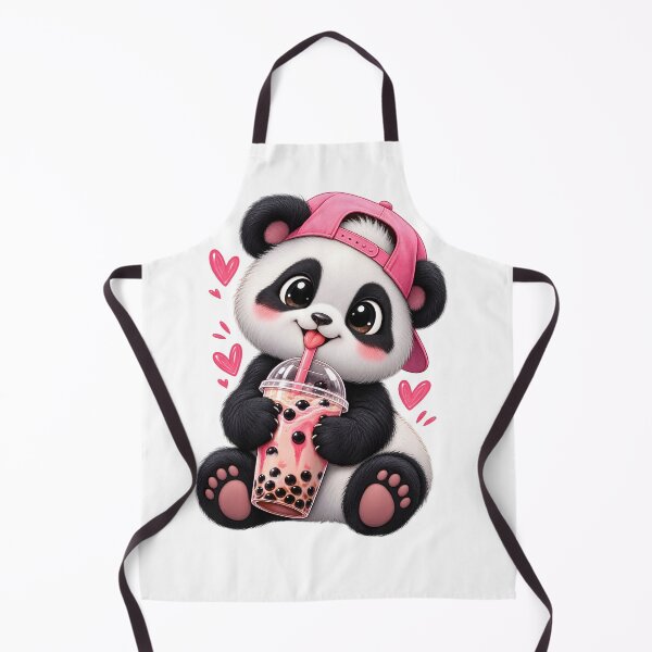 Item preview, Cute Panda Drinking Pink Boba Tea designed and sold by TinyWeird.