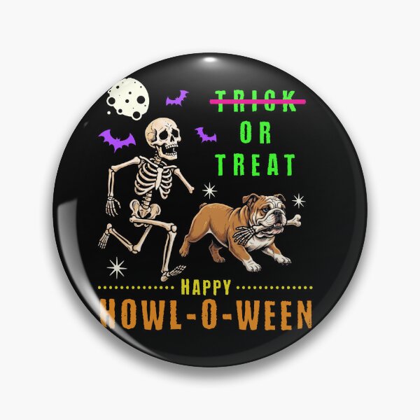 Item preview, Howl-O-Ween Skeleton Bulldog Spooky Trick or Treat designed and sold by d247.