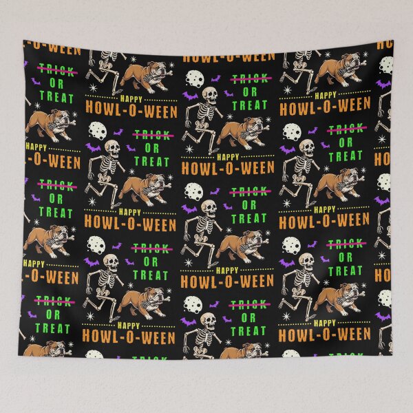 Item preview, Howl-O-Ween Skeleton Bulldog Spooky Trick or Treat designed and sold by d247.