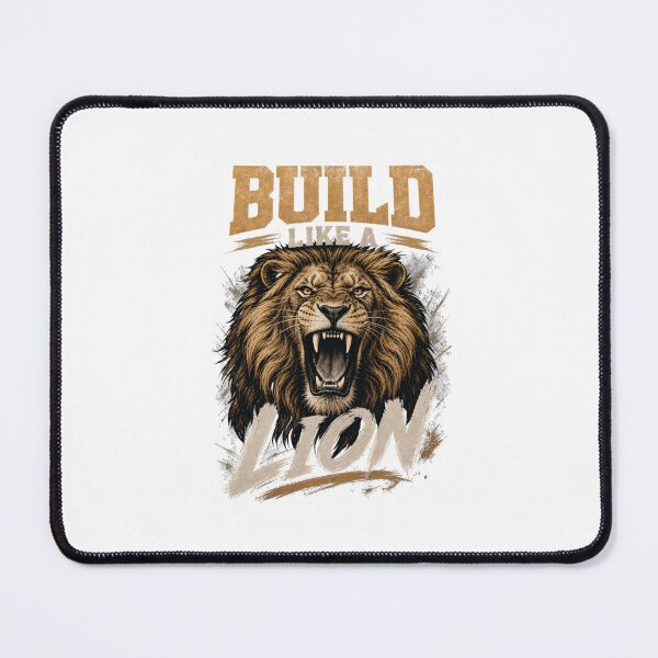 Item preview, Build Like a Lion Fierce Roaring Lion Gym Motivation Graphic designed and sold by Bennie Singh.