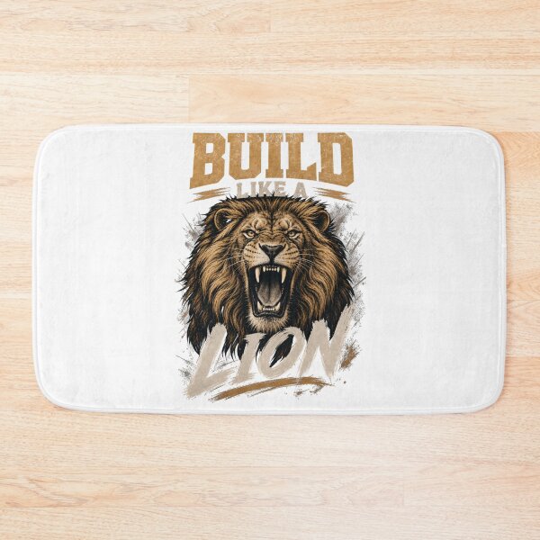 Item preview, Build Like a Lion Fierce Roaring Lion Gym Motivation Graphic designed and sold by Bennie Singh.