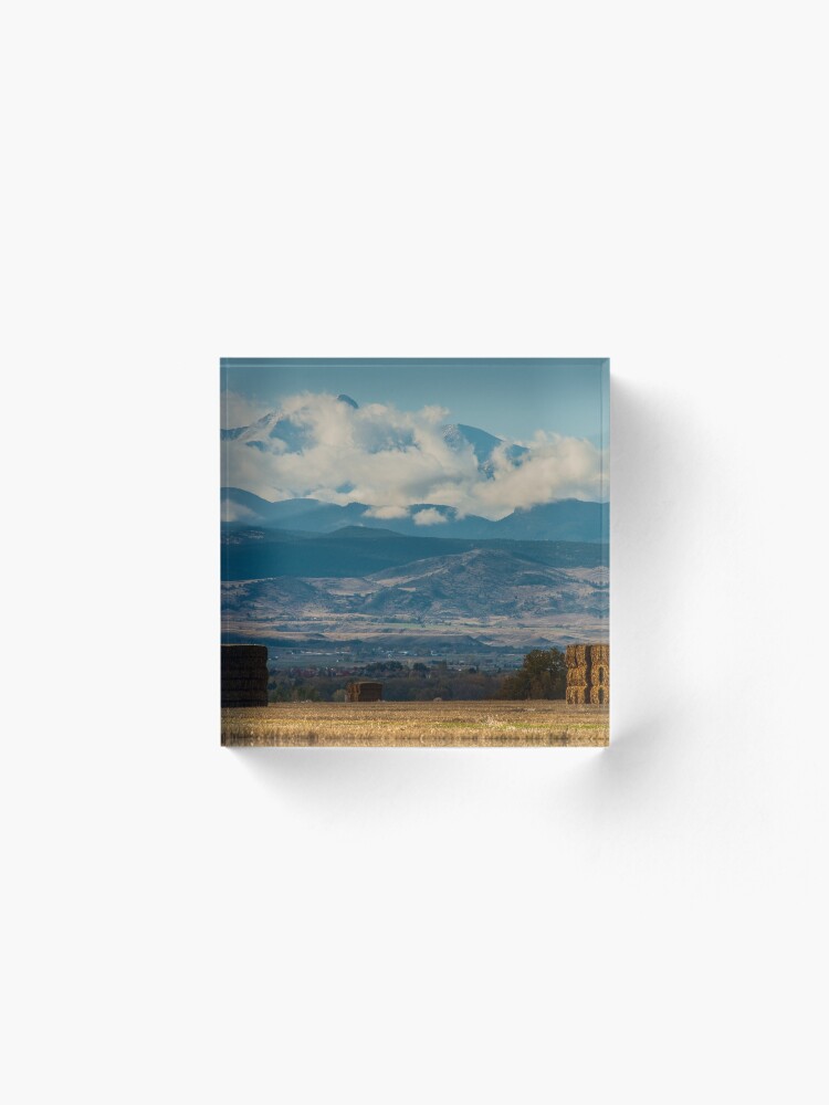 Alternate view of Longs Peak Above The Clouds Acrylic Block