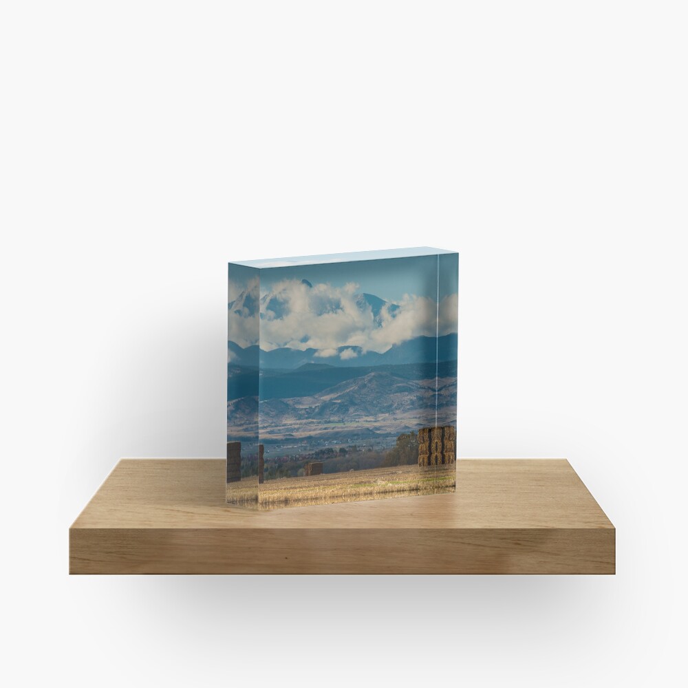 Longs Peak Above The Clouds Acrylic Block