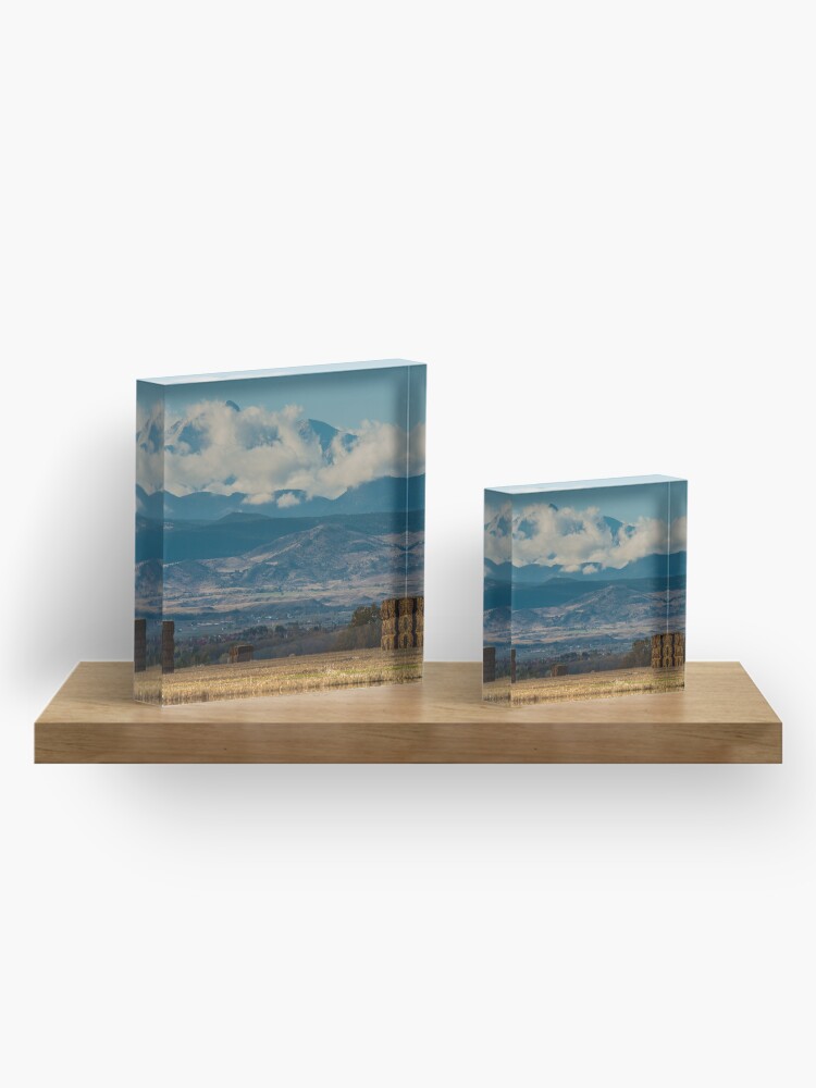 Alternate view of Longs Peak Above The Clouds Acrylic Block