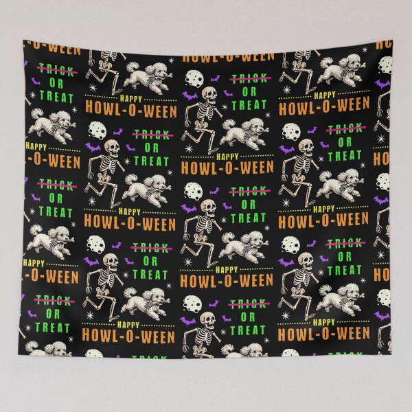 Item preview, Howl-O-Ween Skeleton Dog Trick or Treat Spooky designed and sold by d247.