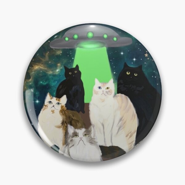 Item preview, Cosmic Cats & UFO Space Abduction Art designed and sold by PetalsPaws.
