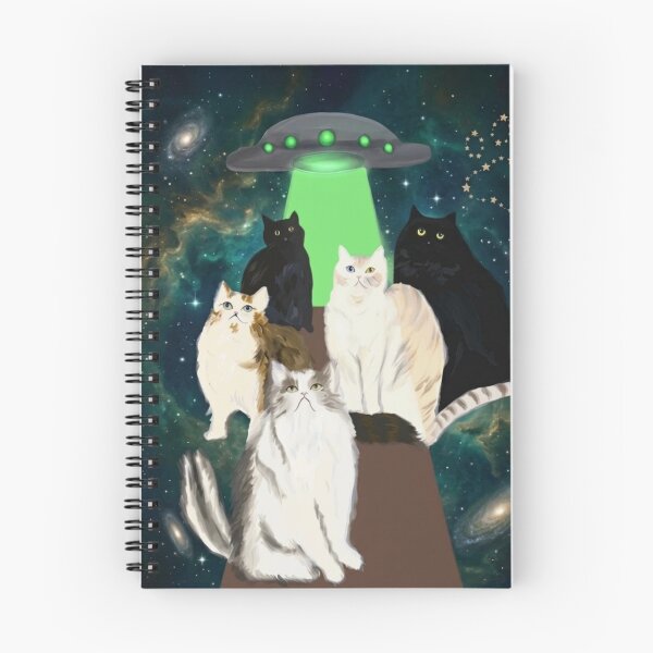 Item preview, Cosmic Cats & UFO Space Abduction Art designed and sold by PetalsPaws.
