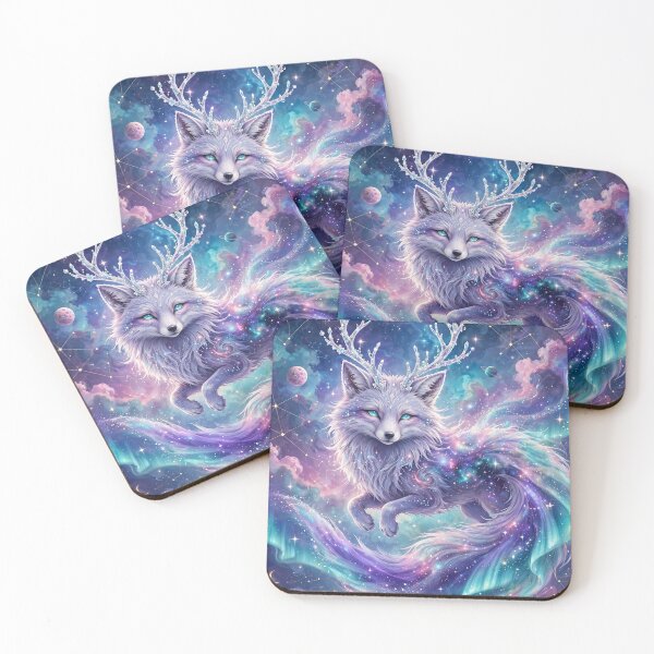 Item preview, Astral Guardian - Celestial Crystal Fox with Galaxy Fur and Aurora Tail designed and sold by Luminebo.
