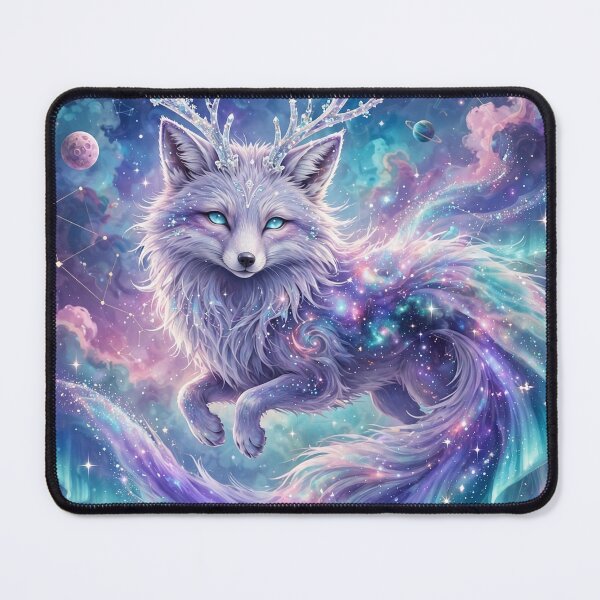 Item preview, Astral Guardian - Celestial Crystal Fox with Galaxy Fur and Aurora Tail designed and sold by Luminebo.