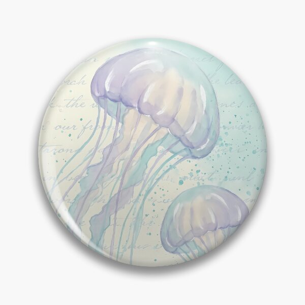 Item preview, Drifting in Calm – Watercolor Jellyfish Art Print designed and sold by Saxon Designs.