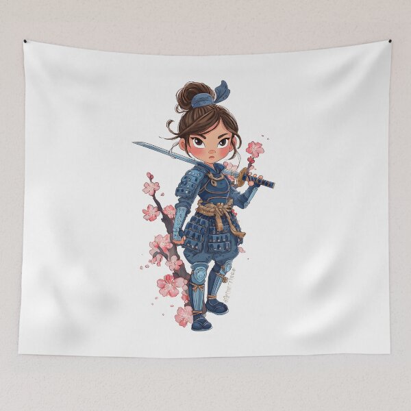 Item preview,  cute chibi samurai girl katana designed and sold by cutemakerotart.