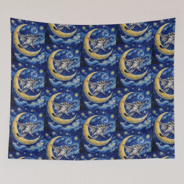 Item preview, Funny Sugar Glider Starry Night Painting Cute Moon Stars Boys Girls Kids designed and sold by FurryHavenPH.