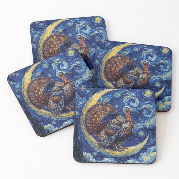 Item preview, Funny Turkey Starry Night Painting Cute Moon Stars Boys Girls Kids designed and sold by FurryHavenPH.