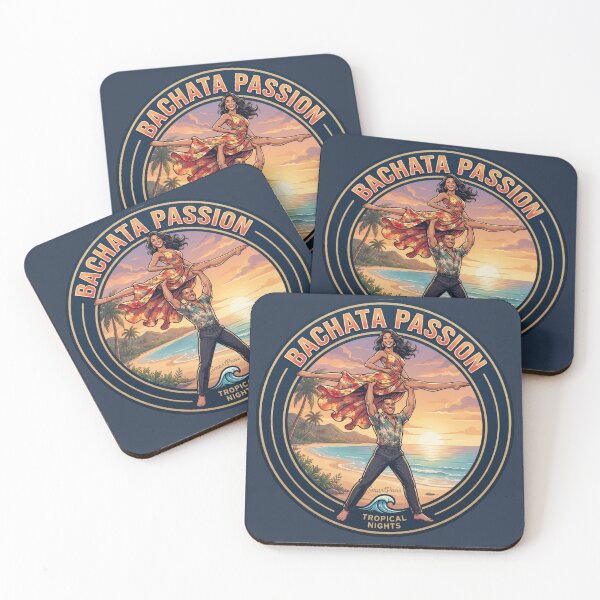 Item preview, Bachata Passion Tropical Nights – Acrobatic Split Lift Dance Couple, Round Sunset Beach Emblem Retro Graphic Apparel Sticker designed and sold by SmartPuns.
