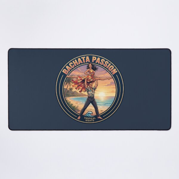Item preview, Bachata Passion Tropical Nights – Acrobatic Split Lift Dance Couple, Round Sunset Beach Emblem Retro Graphic Apparel Sticker designed and sold by SmartPuns.