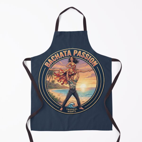 Item preview, Bachata Passion Tropical Nights – Acrobatic Split Lift Dance Couple, Round Sunset Beach Emblem Retro Graphic Apparel Sticker designed and sold by SmartPuns.