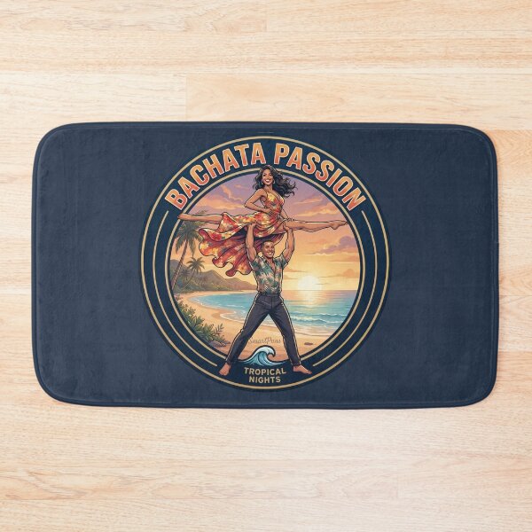 Item preview, Bachata Passion Tropical Nights – Acrobatic Split Lift Dance Couple, Round Sunset Beach Emblem Retro Graphic Apparel Sticker designed and sold by SmartPuns.
