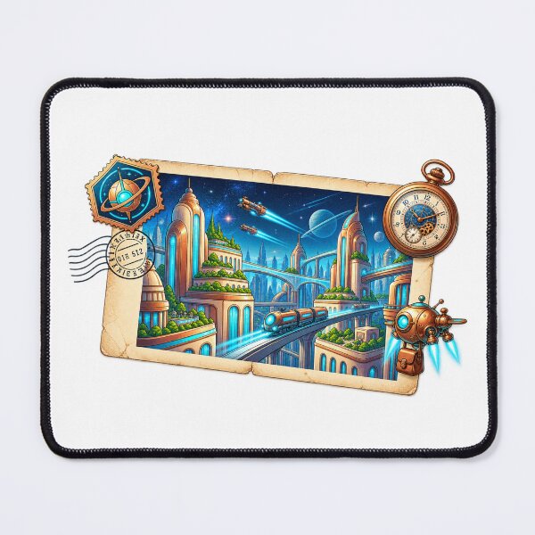 Item preview, Futuristic Space City Postcard | Sci-Fi Travel Through the Galaxy designed and sold by MrDev.
