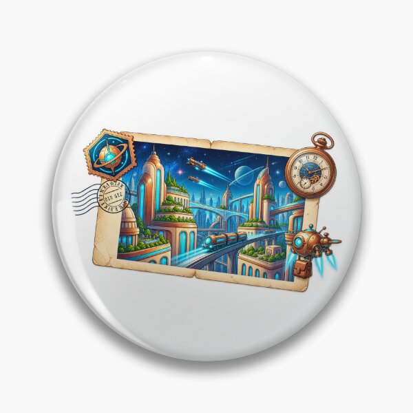 Artikelvorschau, Futuristic Space City Postcard | Sci-Fi Travel Through the Galaxy entworfen und verkauft von MrDev.