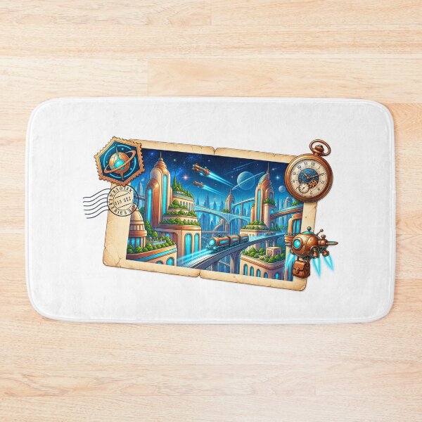 Item preview, Futuristic Space City Postcard | Sci-Fi Travel Through the Galaxy designed and sold by MrDev.