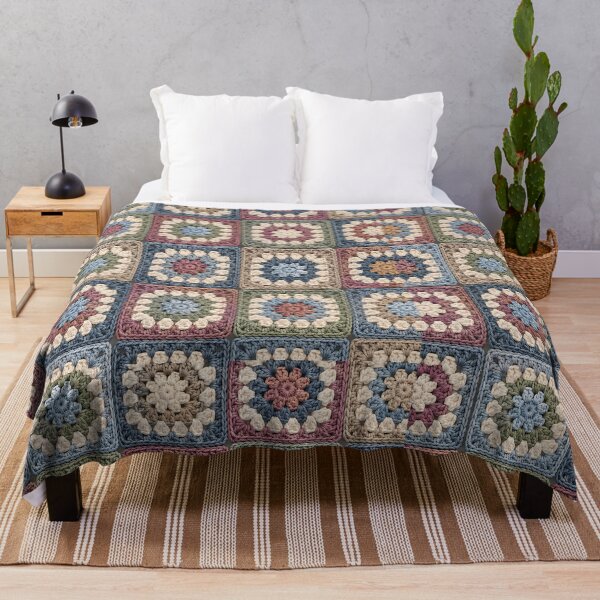 Item preview, Vintage Crochet Granny Squares Pattern – Cozy Handmade Yarn Design designed and sold by blankTeeShirt.