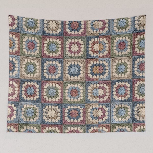 Item preview, Vintage Crochet Granny Squares Pattern – Cozy Handmade Yarn Design designed and sold by blankTeeShirt.