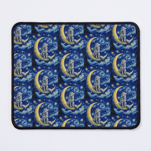 Item preview, Funny Wolf Starry Night Painting Cute Moon Stars Boys Girls Kids designed and sold by FurryHavenPH.
