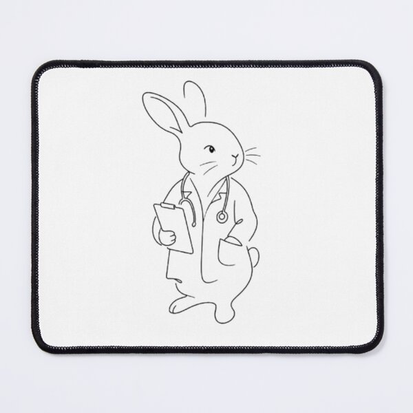 Item preview, Minimalist Line Art Rabbit Doctor designed and sold by Snurly.