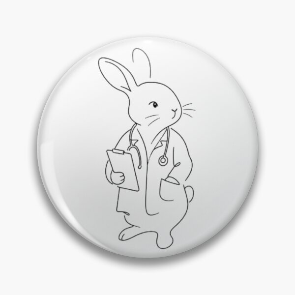 Item preview, Minimalist Line Art Rabbit Doctor designed and sold by Snurly.