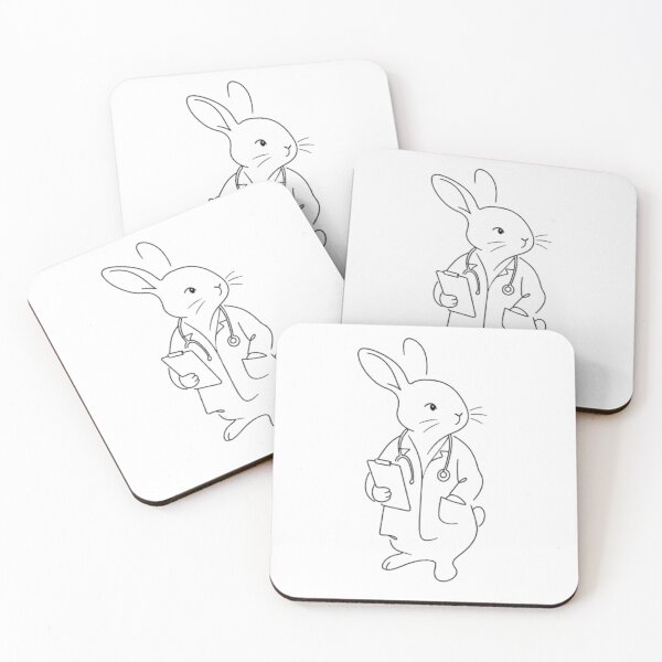 Item preview, Minimalist Line Art Rabbit Doctor designed and sold by Snurly.
