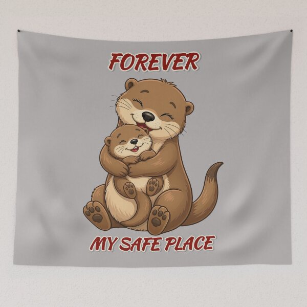 Item preview, Funny Otter Meme Collection - Forever My Safe Place - Mother & Baby Otter designed and sold by MiraLumeStudio.