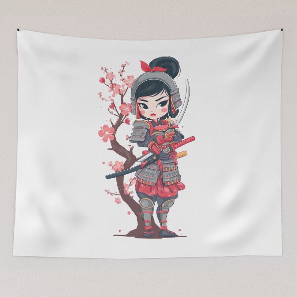 Item preview,  chibi samurai girl cute designed and sold by cutemakerotart.