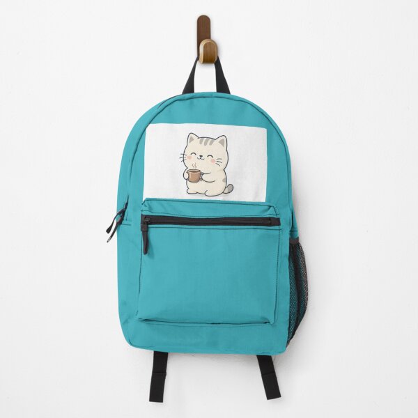 Item preview, Cute Cat Drinking Coffee - Adorable Kawaii Illustration designed and sold by Breezes-of-Ida.