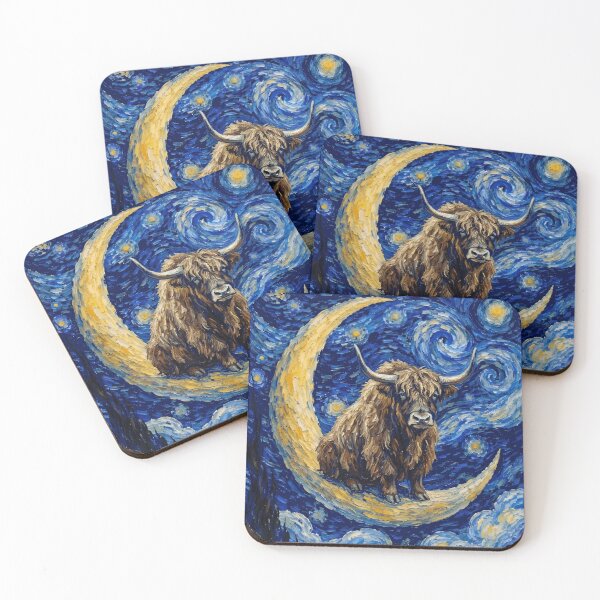 Item preview, Funny Yak Starry Night Painting Cute Moon Stars Boys Girls Kids designed and sold by FurryHavenPH.