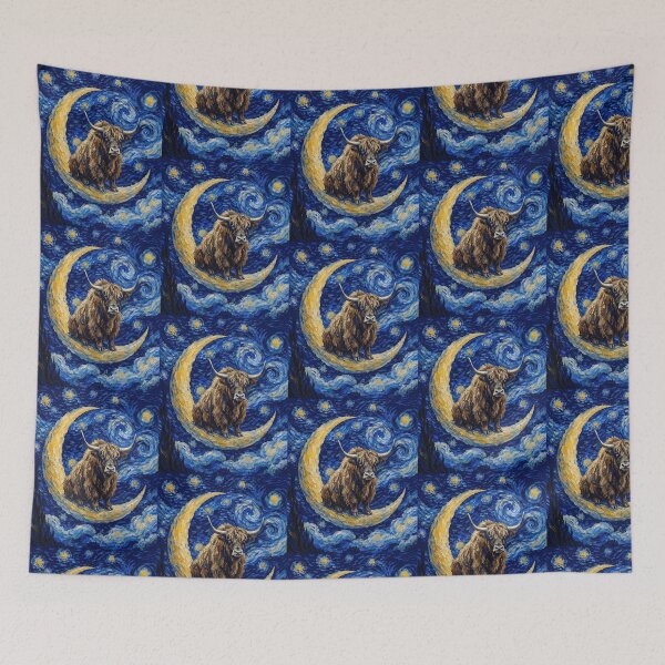 Item preview, Funny Yak Starry Night Painting Cute Moon Stars Boys Girls Kids designed and sold by FurryHavenPH.