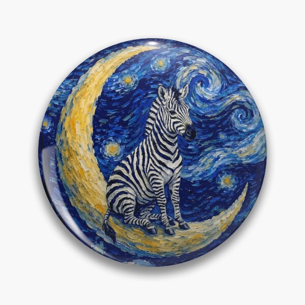Item preview, Funny Zebra Starry Night Painting Cute Moon Stars Boys Girls Kids designed and sold by FurryHavenPH.