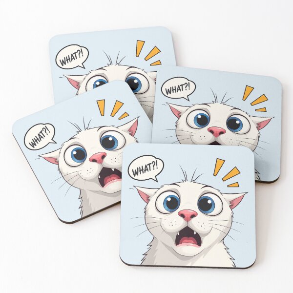 Item preview, Funny Shocked Cat – What?! Surprised Reaction Face Cute Animal Humor designed and sold by waikibi ⭐⭐⭐⭐⭐.