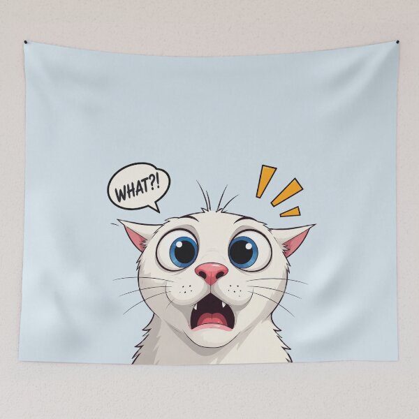 Item preview, Funny Shocked Cat – What?! Surprised Reaction Face Cute Animal Humor designed and sold by waikibi ⭐⭐⭐⭐⭐.